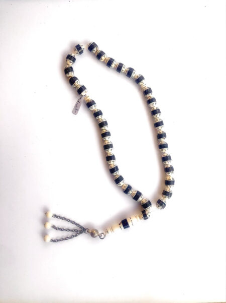 Ivory Arabian Beaded Chain Masbaha Worry Beads - مسبحة سبحة العاج النقي المطعّم الأصلي