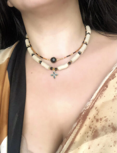 Handmade High Quality Set Of 2 Pieces Fimo Beads Precious Stone - مجموعة من قطعتين خرز فيمو مع حجر كريم صناعة يدوية عالية الجودة