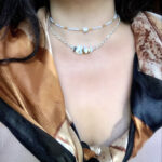 Handmade High Quality White Chokers Semi Precious Beads - قطعتي شوكر من الخرز شبه الكريم باللون الأبيض صناعة يدوية عالية الجودة